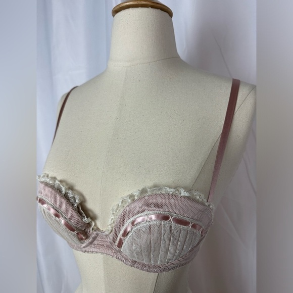 NWT Myla Pink Lace Underwire Bra Sz 32 - Picture 3 of 6